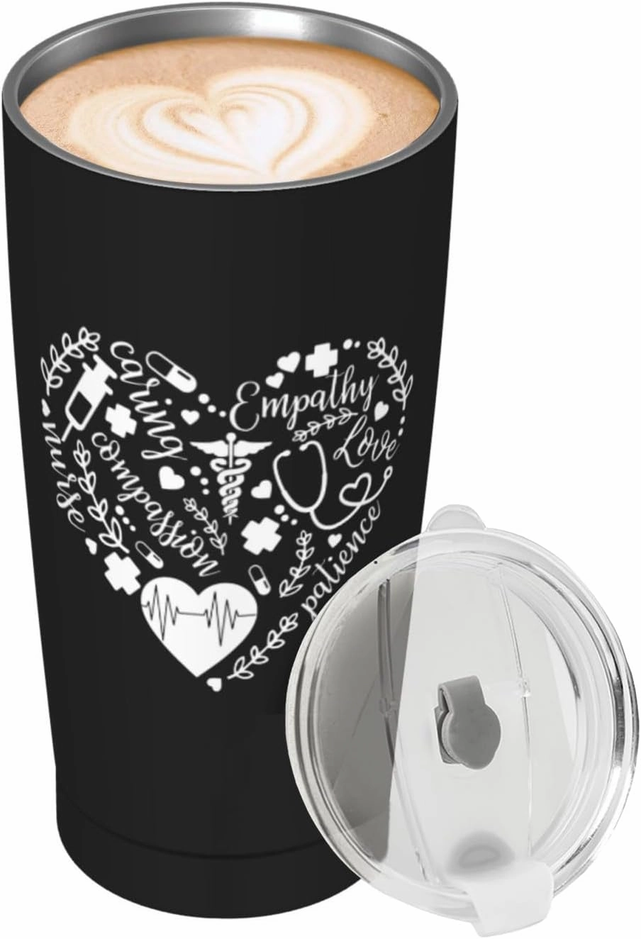 Cute Nurse Stainless Steel Tumbler with Lid 20 Oz, Nurses Week Gifts, Nurse Practitioner Gifts for Women Graduate Doctor, Nurses Appreciation Gifts for Nurse Medical Assistant Friend