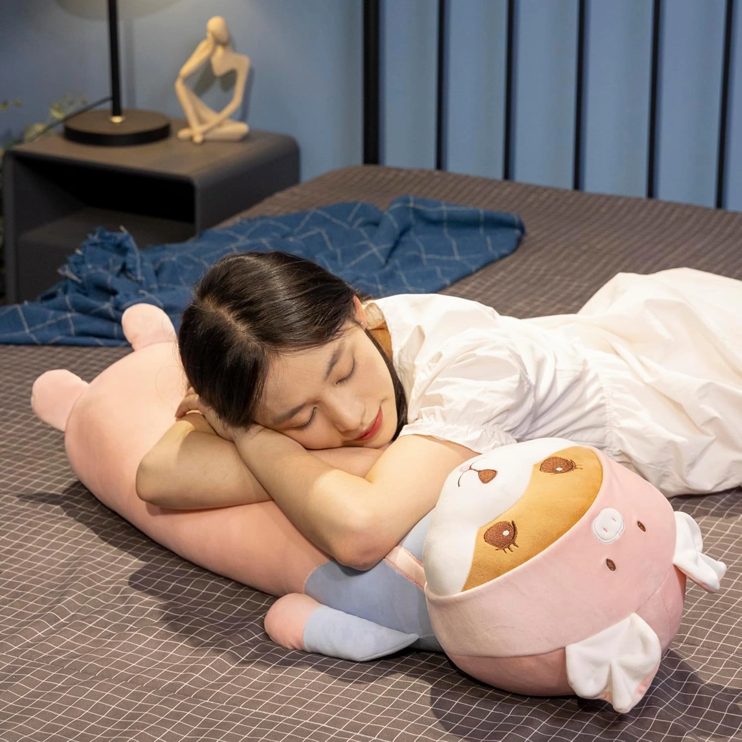 Cute Pig Stuffed Animal 32.7''- Long Body Hugging Toy for Anxiety & Sleep, Soft Plush Emotional Support Pillow for Kids, Adults, Girlfriend, Bed & Room Decor