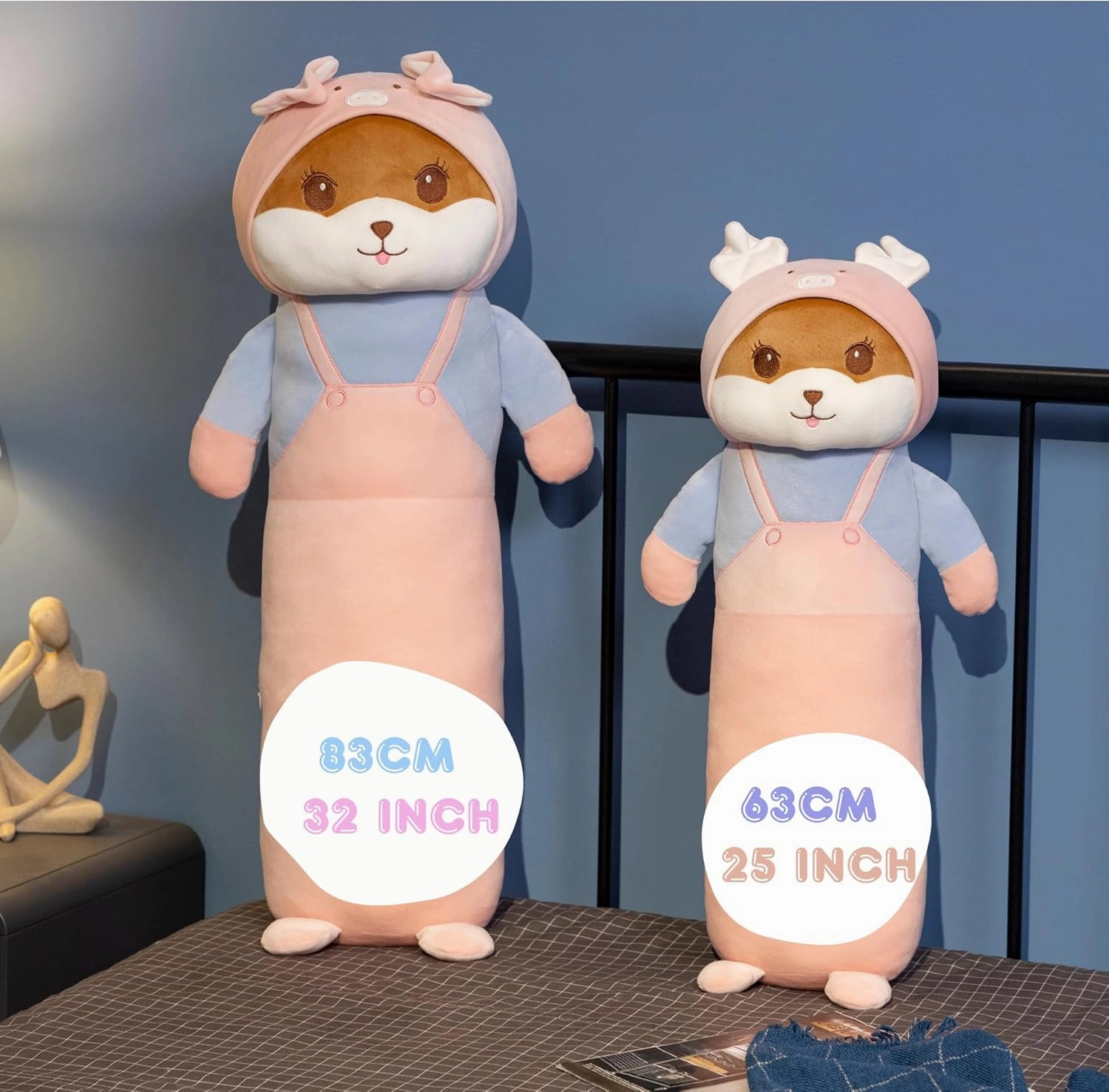 Cute Pig Stuffed Animal 32.7''- Long Body Hugging Toy for Anxiety & Sleep, Soft Plush Emotional Support Pillow for Kids, Adults, Girlfriend, Bed & Room Decor