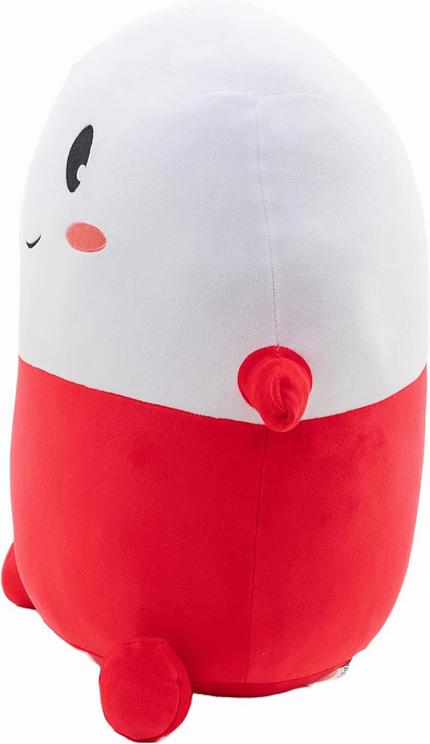 Cute Plush Toy - Large Jumbo Sized Stuffed Animal Pillow for Kids and Adults - Soft and Cuddly Gift,Stress Relief, and More - Mood-Boosting, Anxiety Comfort Toy (Jumbo Red)