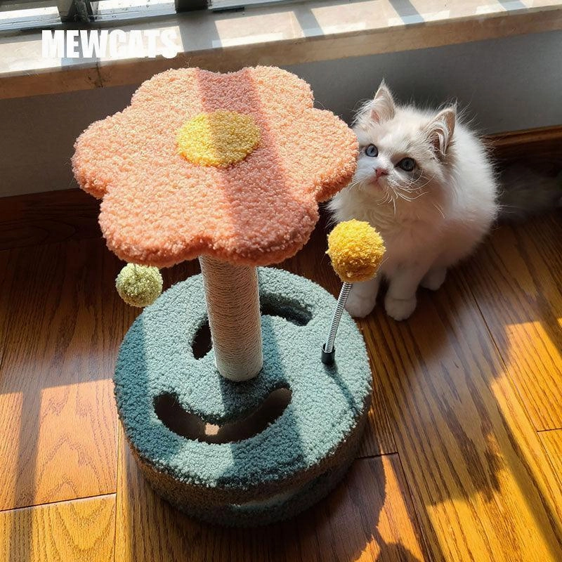 Cute Sunflower Cat Tree Climbing Scratching Toy