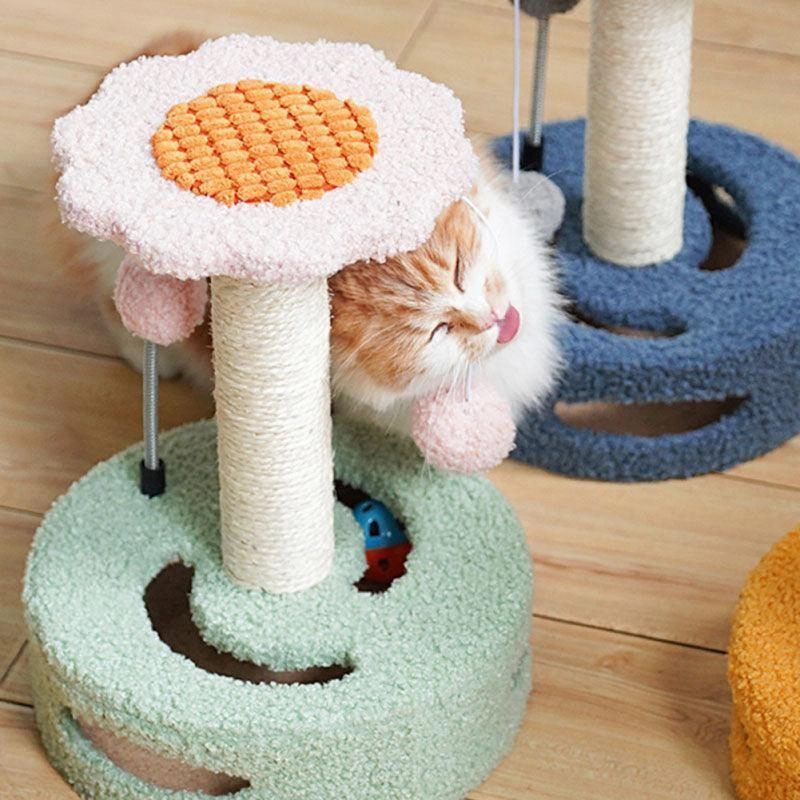 Cute Sunflower Cat Tree Climbing Scratching Toy