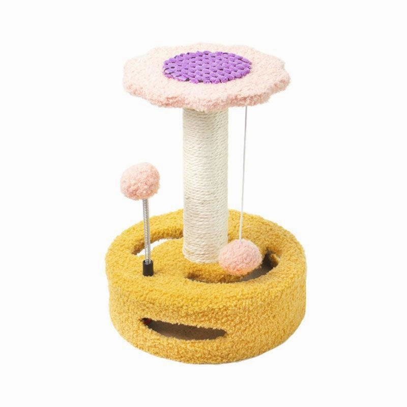 Cute Sunflower Cat Tree Climbing Scratching Toy