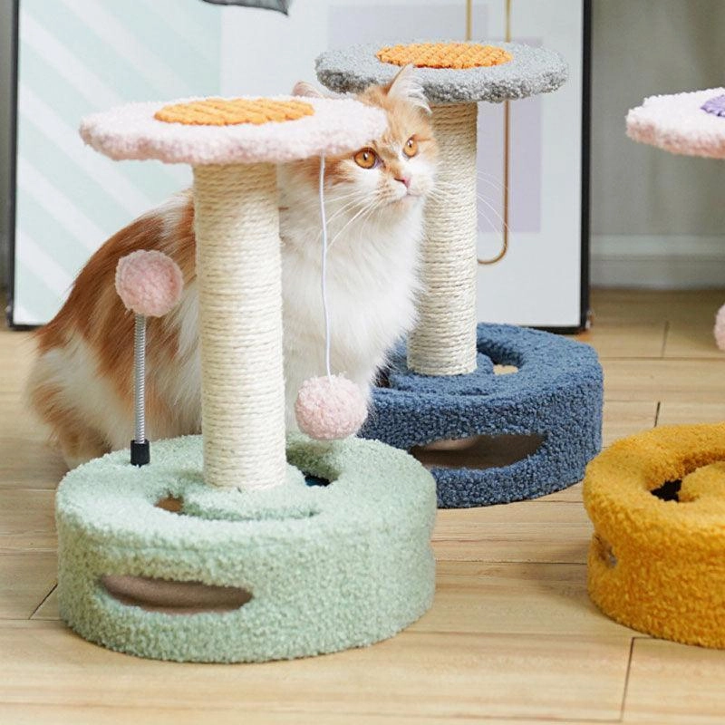 Cute Sunflower Cat Tree Climbing Scratching Toy