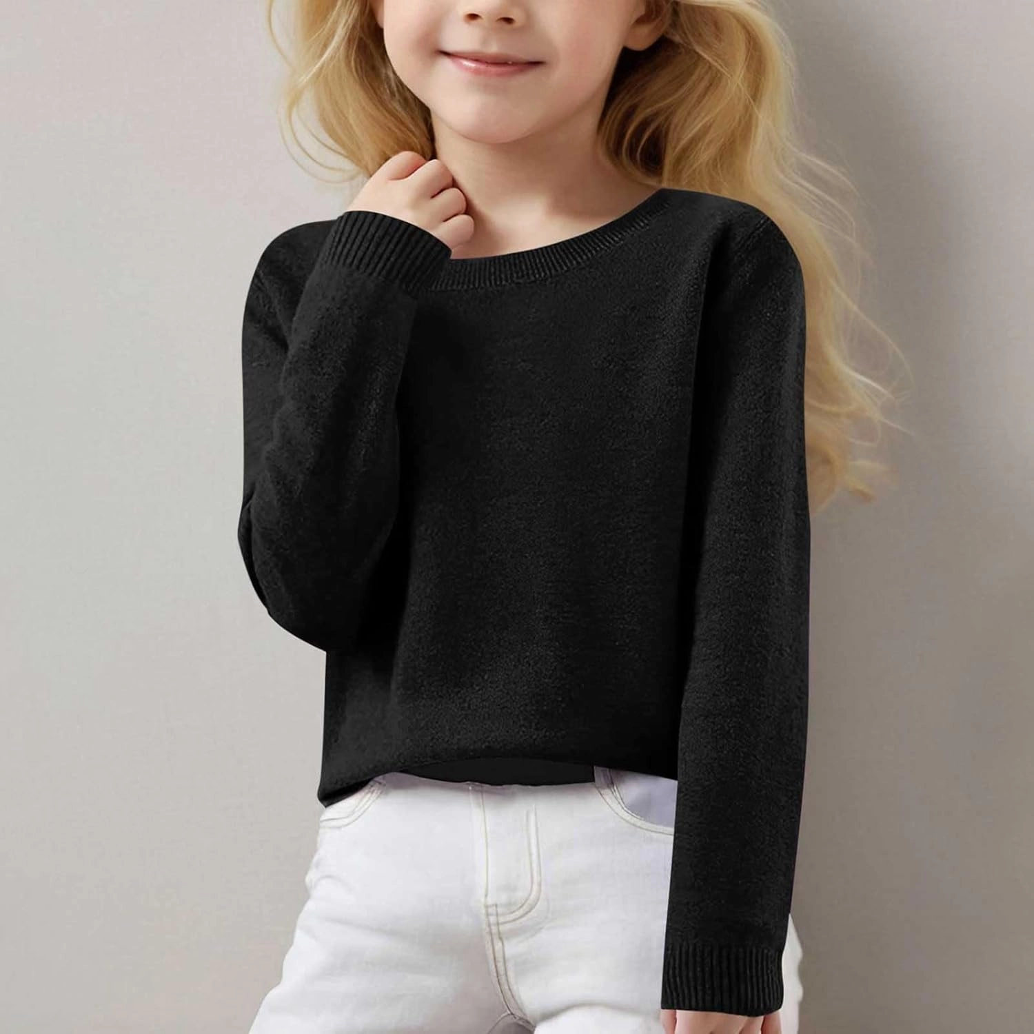 Cute Sweaters for Teen Girls Lightweight Crewneck Knit Pullovers Casual Loose Soft Kids Long Sleeve Tops Spring 6-15T