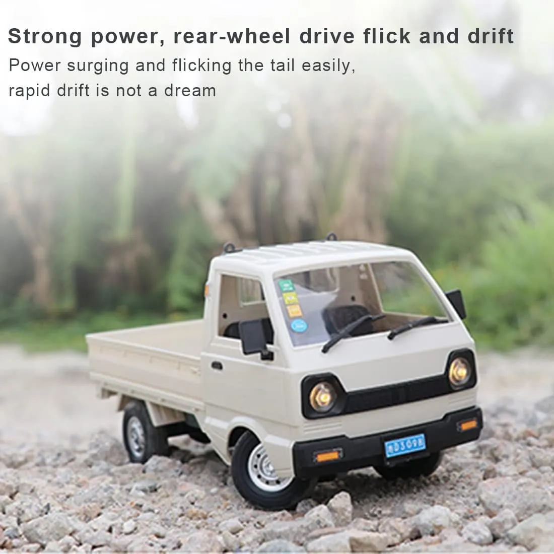 D12 1:16 Mini RC Truck, Full Proportional Remote Control Mini Pickup Model Car with LED Lights, 2.4GHz Electric Vehicle Gift for Hobbyists (3 Battery)