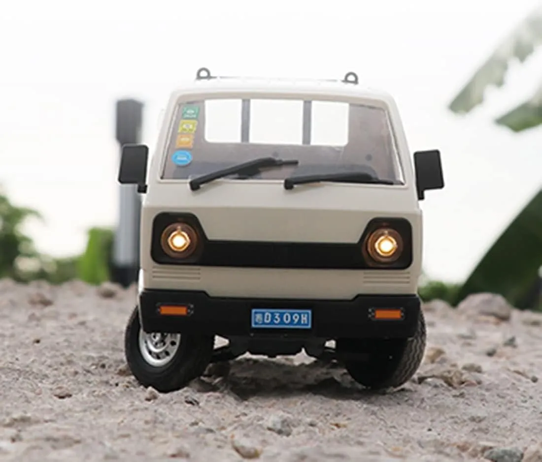 D12 1:16 Mini RC Truck, Full Proportional Remote Control Mini Pickup Model Car with LED Lights, 2.4GHz Electric Vehicle Gift for Hobbyists (3 Battery)