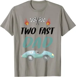 Dad Daddy 2nd Birthday Two Fast Race Car Second Bday Party T-Shirt