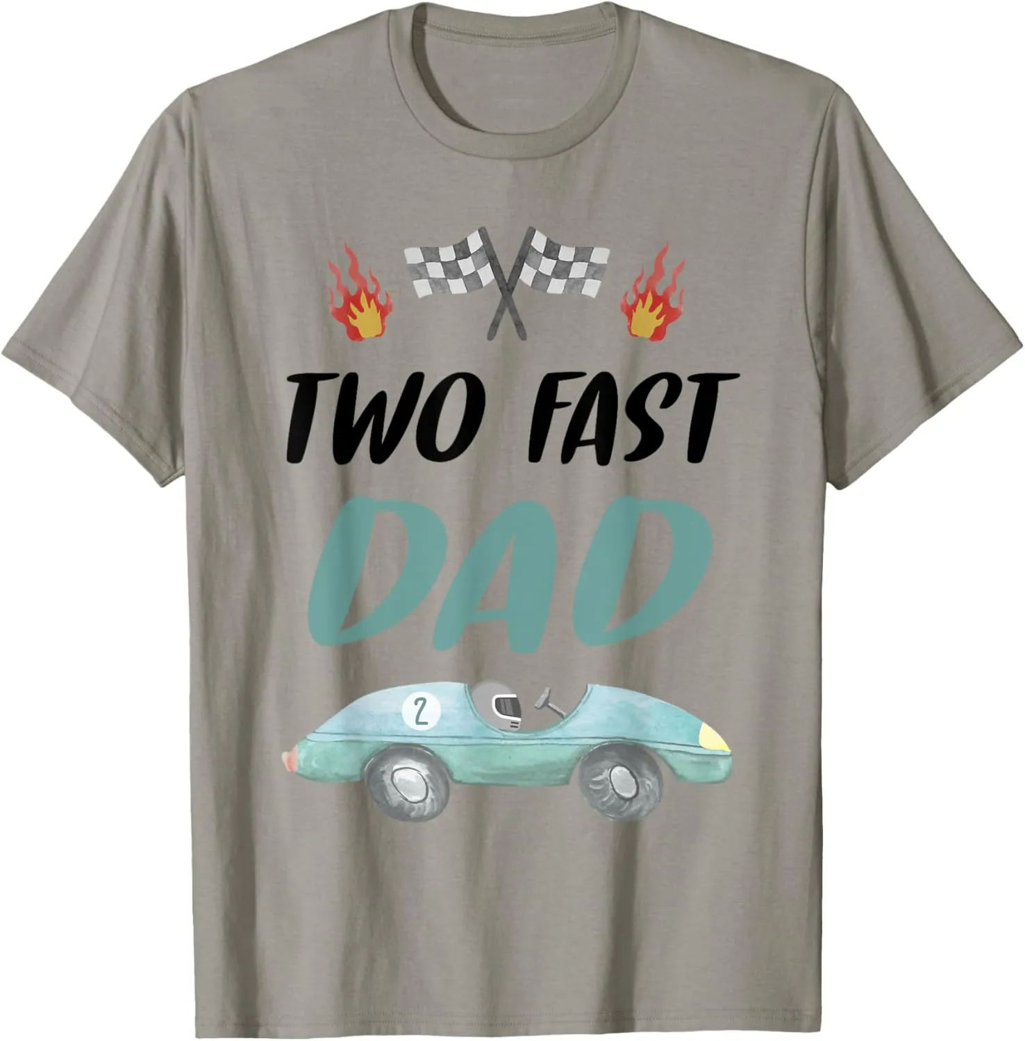 Dad Daddy 2nd Birthday Two Fast Race Car Second Bday Party T-Shirt