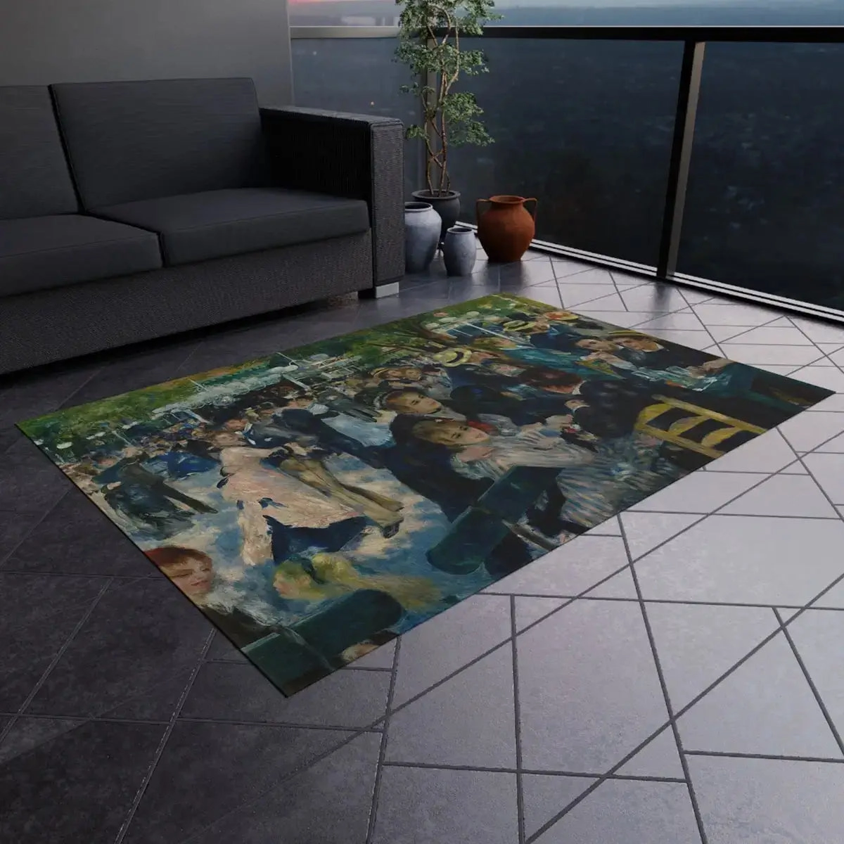 Dance at Le Moulin de la Galette Floor Mat