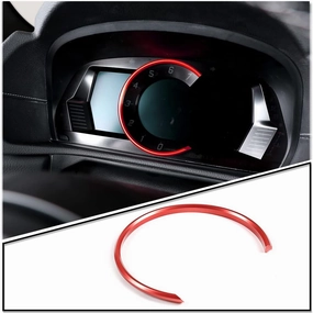 Dashboard Trim Ring Fit for Toyot@ Supr@ GR A90 A91 MK5 2019-2024, Car Interior Tachometer Decoration Ring Cover, Aluminum alloy Instrument Panel Trim Frame Cover(Red)