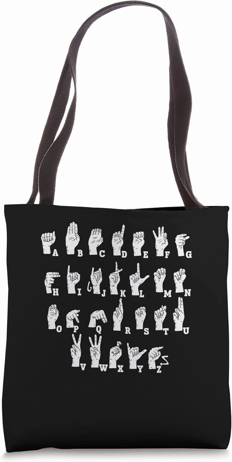 Deaf And Dumb Language Alphabet | Sign Language Tote Bag
