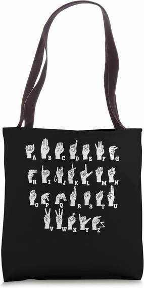Deaf And Dumb Language Alphabet | Sign Language Tote Bag