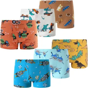 Demifill Boys Boxer Briefs 100% Cotton Monster Car Underwear Toddler Boys Dinosaur Shark Undies