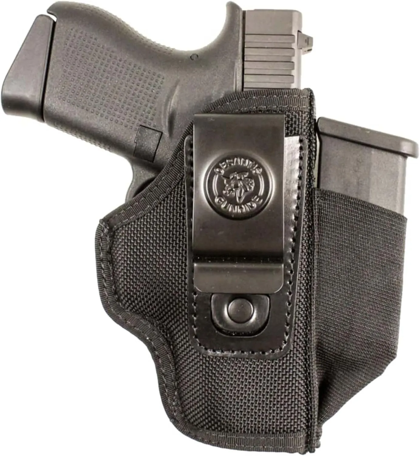 DeSantis Pro Stealth IWB Holster - Holster IWB, Conceal Carry Holster, Fits Most Large Frame Double Action & Semi Autos Up To a 4" Barrel, GLOCK 17/19, FN 509, S&W M&P 9/40 4.25”- Ambidextrous, Black