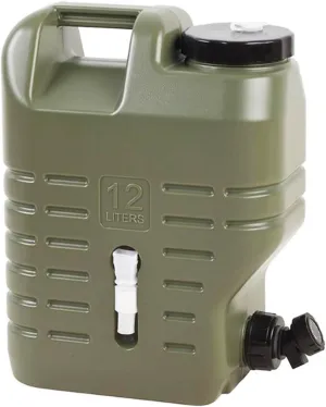 DESERT & FOX Water Container with Spigot 2.6/4.8/6.6Gal PE Water Storage Carrier Portable Green Bucket for Camping Hiking Picnic BBQ(Green 3.2Gal)
