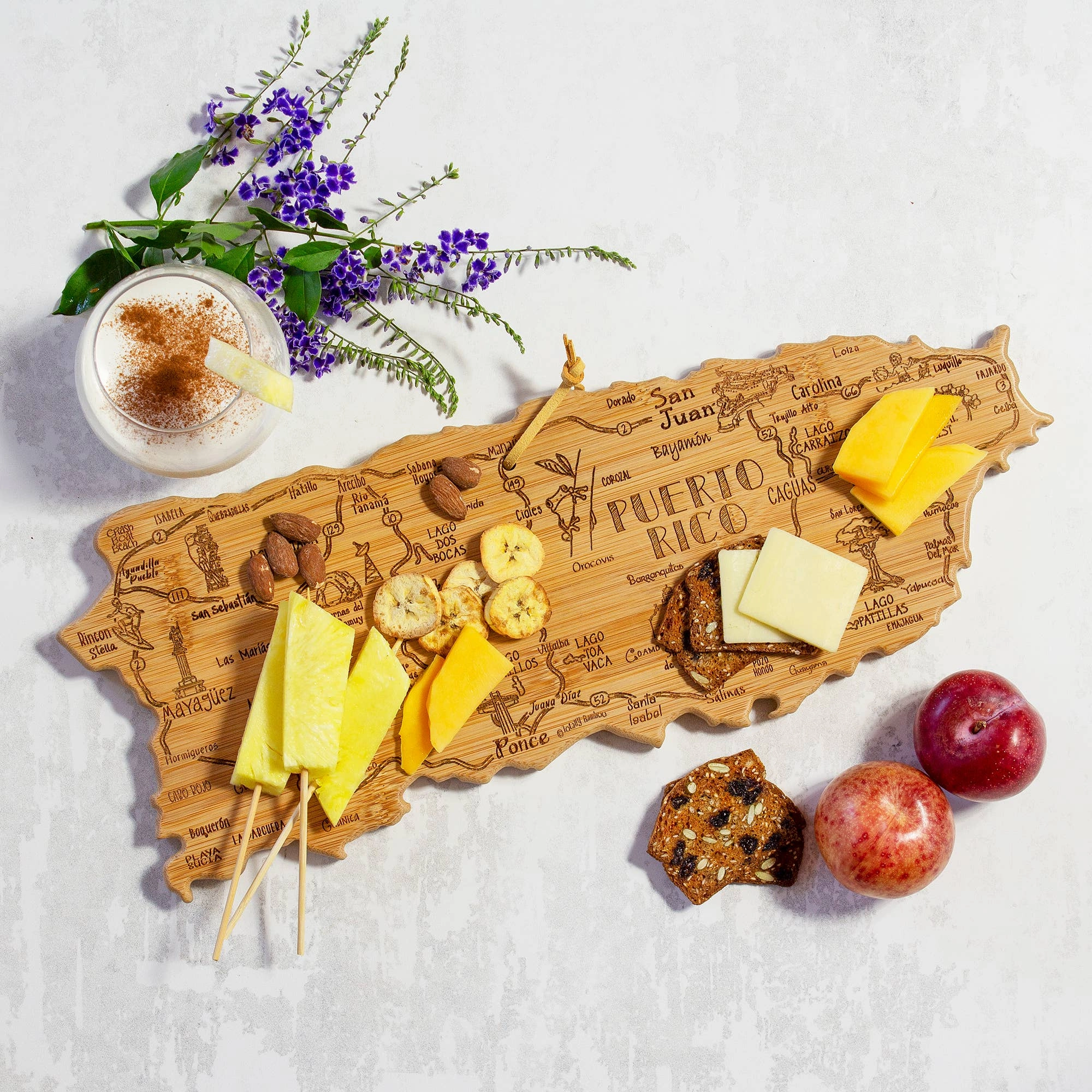 Destination Puerto Rico Cutting Board with Engraved Artwork