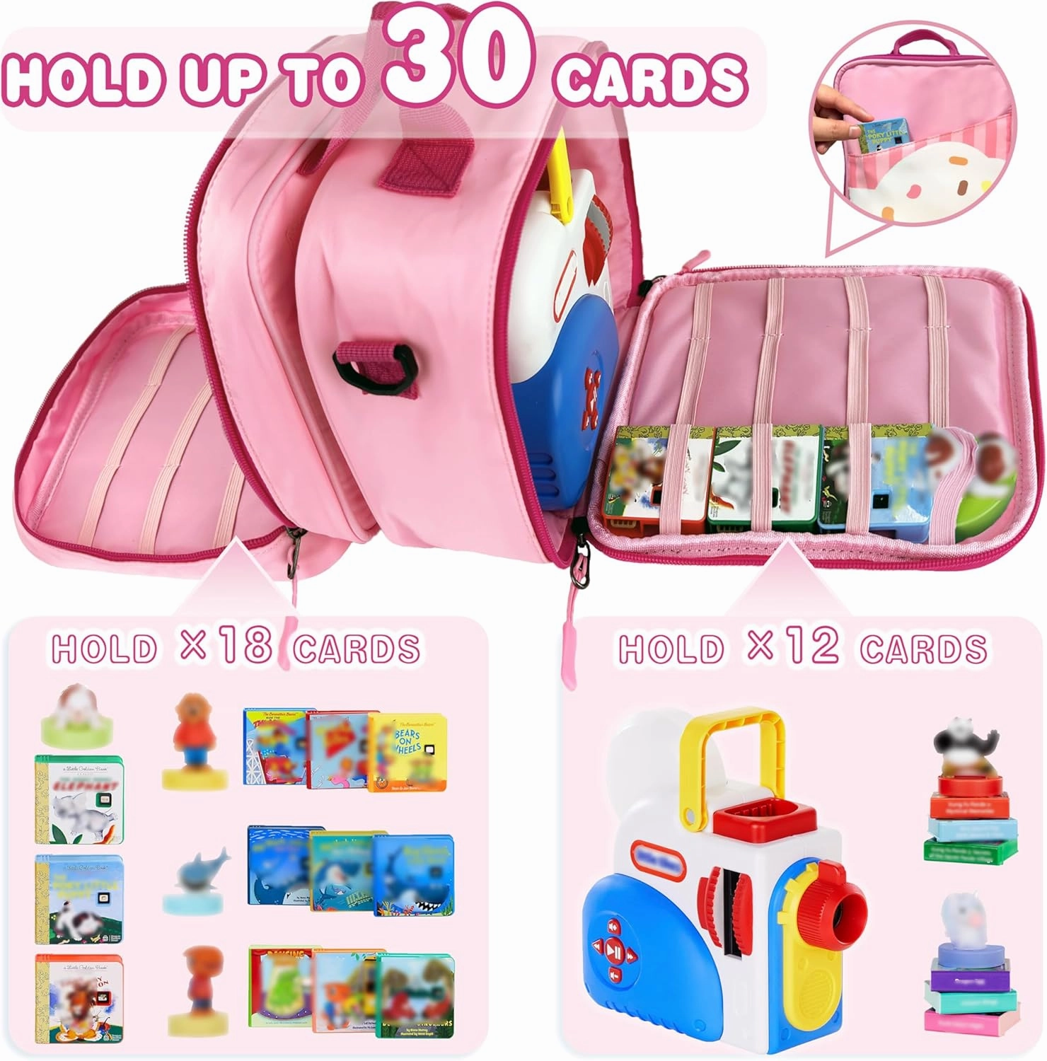 Detachable Bag Compatible with Little Tikes Story Dream Machine Books Starter Set，Kids Toys Storage Case for Little Tikes for Storybook, Audio Play, Character,with Handle and Shoulder Strap
