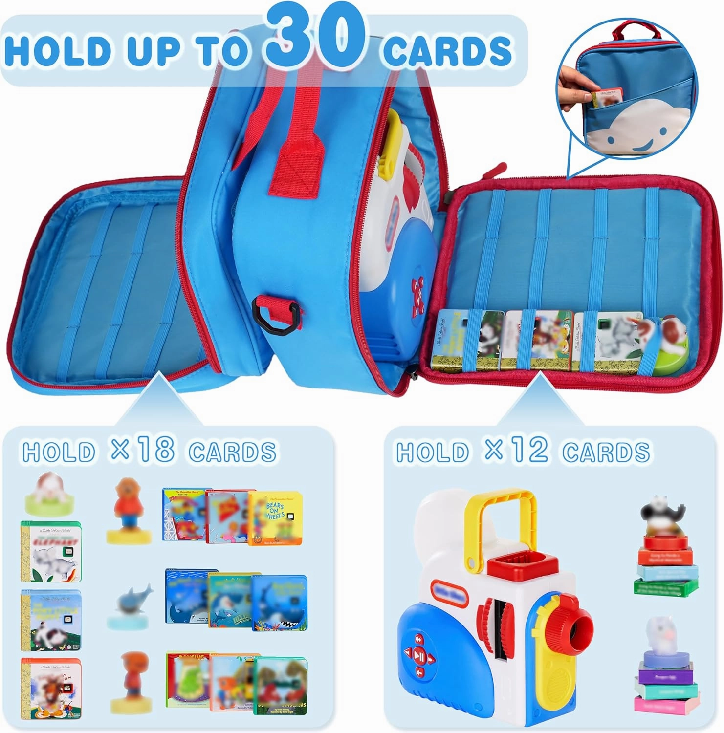 Detachable Bag Compatible with Little Tikes Story Dream Machine Books Starter Set，Kids Toys Storage Case for Little Tikes for Storybook, Audio Play, Character,with Handle and Shoulder Strap