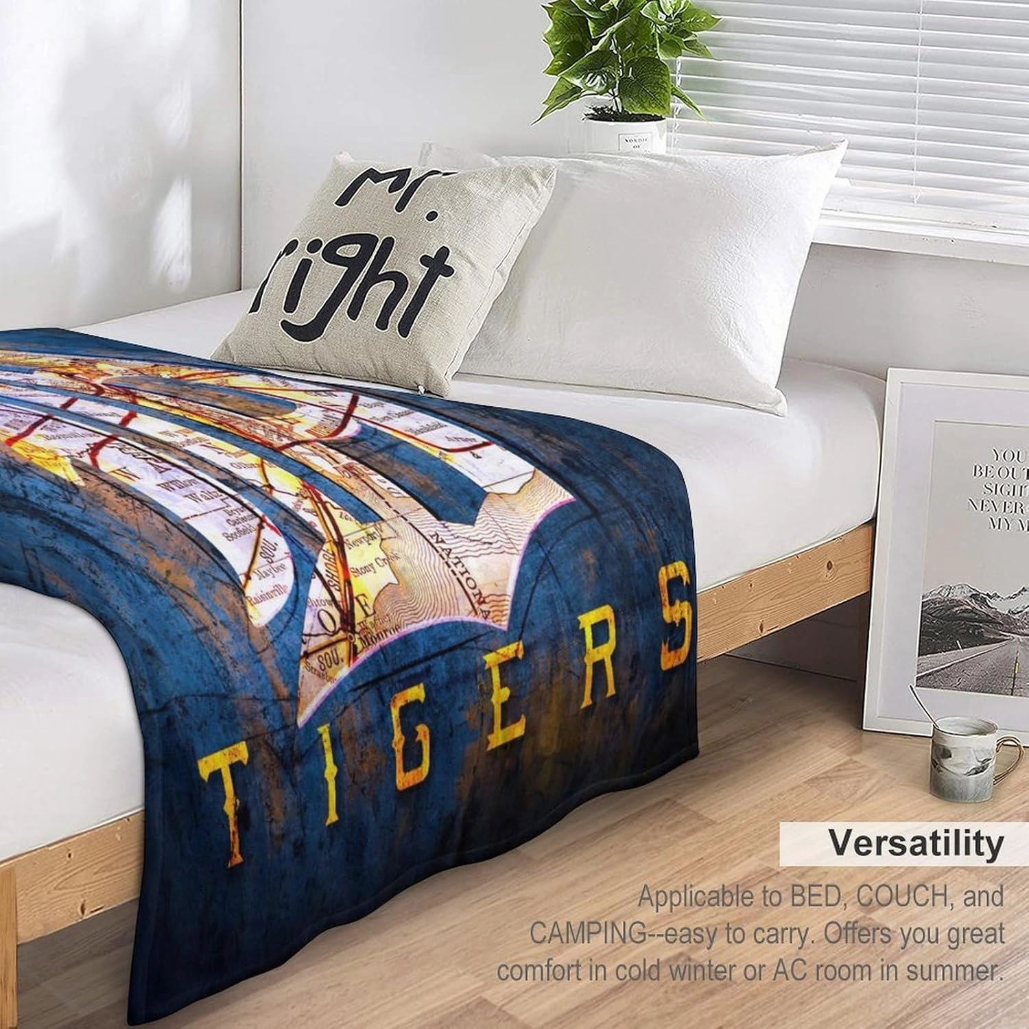 Detroit City Baseball Blanket Soft Flannel Lightweight Outdoor Travel Blanket Living Room Bedroom Sofa Decoration Baseball Fan Gift 50x60 Inch