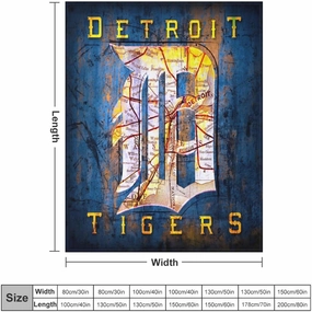 Detroit City Baseball Blanket Soft Flannel Lightweight Outdoor Travel Blanket Living Room Bedroom Sofa Decoration Baseball Fan Gift 50x60 Inch
