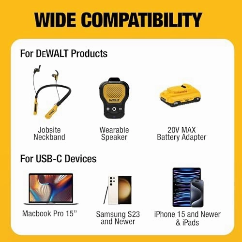 DEWALT 120W USB C Car Charger and 100W Type C Charging Cable, 2-Port PD 3.0 Type C Adapter, PPS USBC to USBC Fast Charging with Power Delivery for iPhone 15 14 13 12 11 X XS Pro Max Mini, Galaxy S22