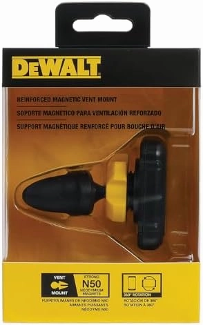 DEWALT Magnetic Phone Holder for Car, Universal Air Vent Magnetic Car Phone Holder, Reinforced Automobile Mount for Mobile Devices and Mini Tablets, Included Metal Plates for NonMagSafe Devices