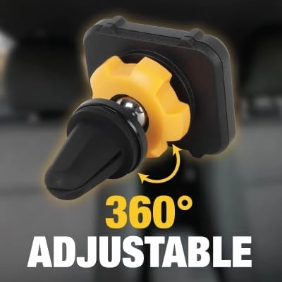 DEWALT Magnetic Phone Holder for Car, Universal Air Vent Magnetic Car Phone Holder, Reinforced Automobile Mount for Mobile Devices and Mini Tablets, Included Metal Plates for NonMagSafe Devices