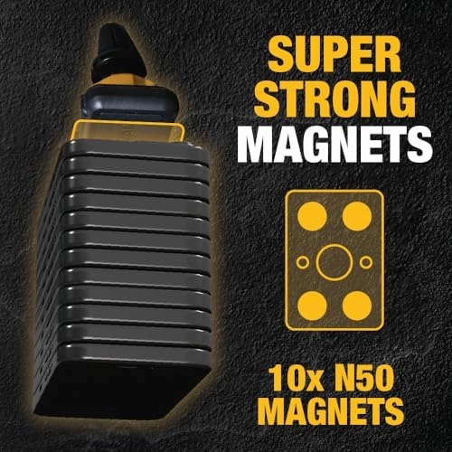 DEWALT Magnetic Phone Holder for Car, Universal Air Vent Magnetic Car Phone Holder, Reinforced Automobile Mount for Mobile Devices and Mini Tablets, Included Metal Plates for NonMagSafe Devices