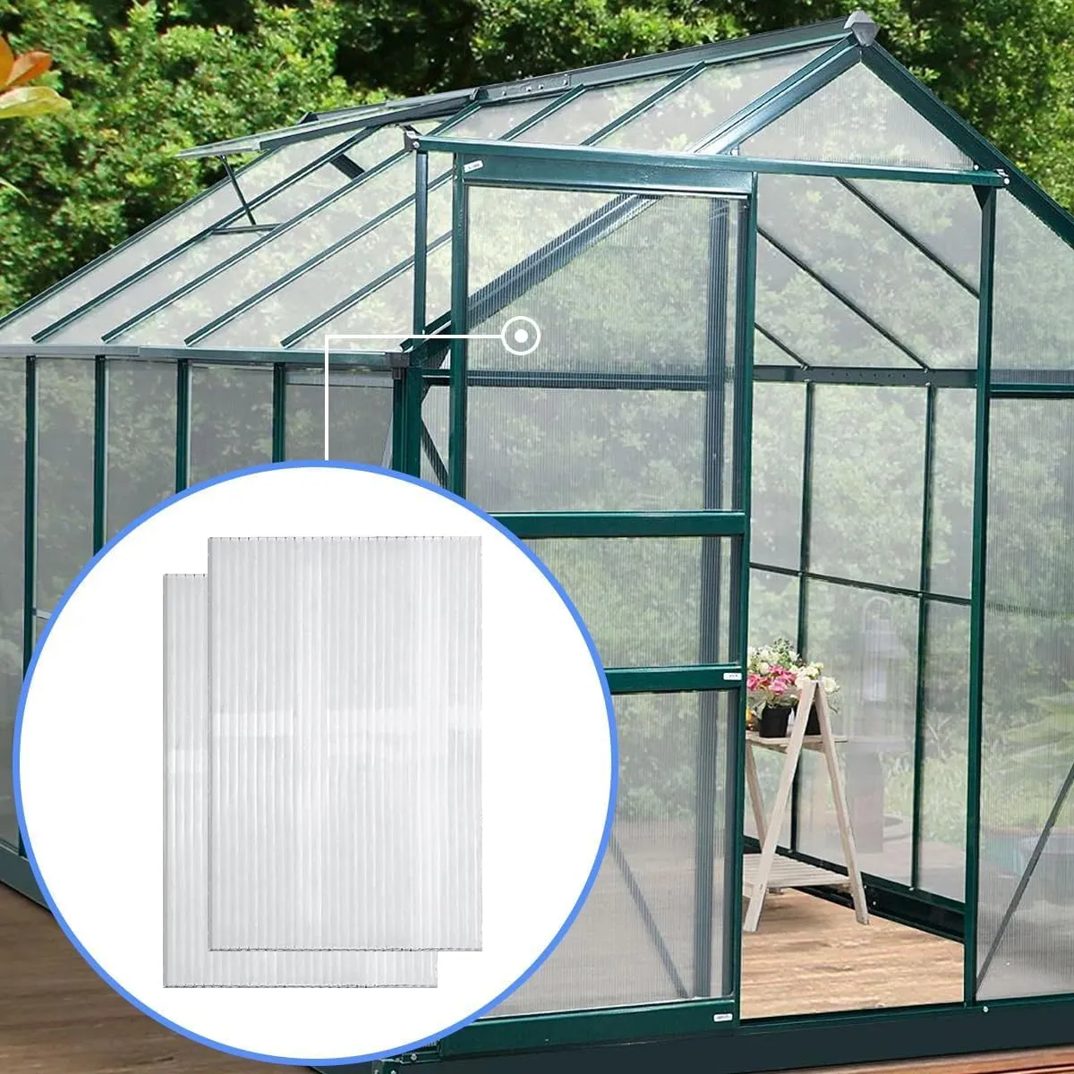 DGSL 14 Pcs Polycarbonate Greenhouse Panels, 4' x 2' x 0.16'' Twin-Wall Panels, Polycarbonate Sheet for All Weather Outdoor Garden and Greenhouse Covering (Grey)