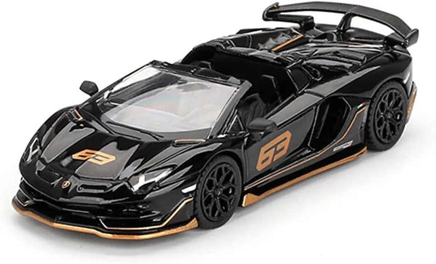 Diecast Collectibles Model Car Compatible with Mini GT 1:64 Lamborghini Aventador SVJ 63 Roadster Nero Aldebaran MGT00803