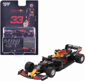 Diecast Model Car Compatible with Mini GT 1:64 Red Bull RB16B #33 Max Verstappen 2021 Abu Dhabi Grand Prix Winner Limited Edition MGT00835