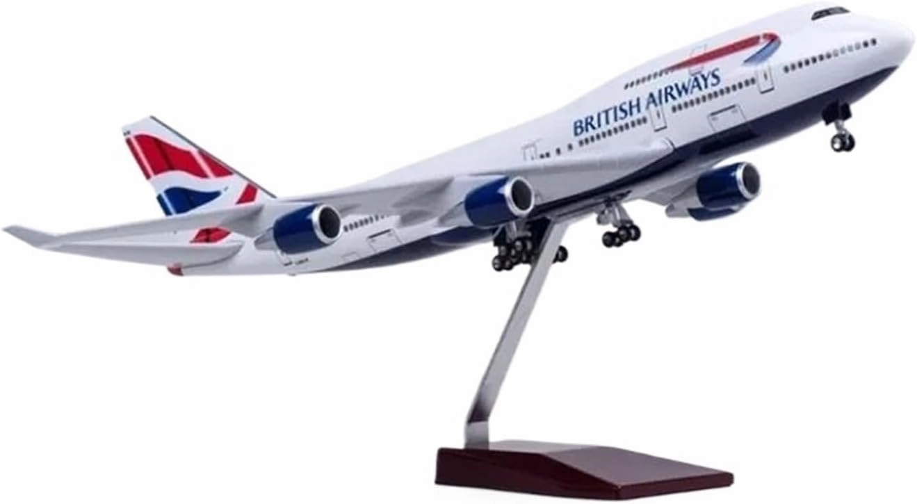 Diecast Plane Model 1:160 Scale for B747 Large Scale Die-cast Airplane Model with Stand for Collection (with Light)