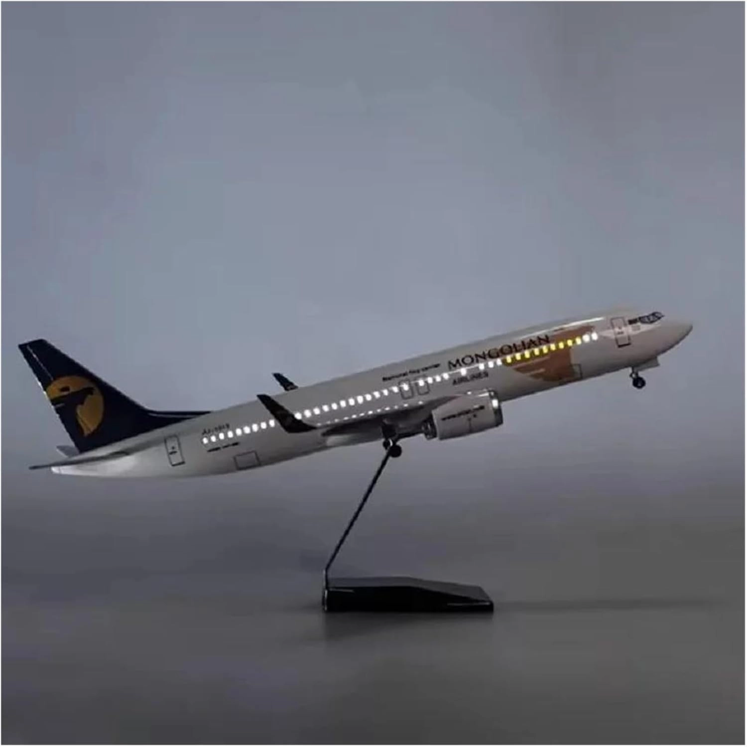 Diecast Plane Model 47CM for B737 Diecast Resin Planes Model Static Simulation Souvenirs with LED Light (No Light)