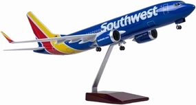 Diecast Plane Model 47cm for B737 Diecast Resin Planes Model with Wheels&Lights Static Simulation Souvenirs (No Light)