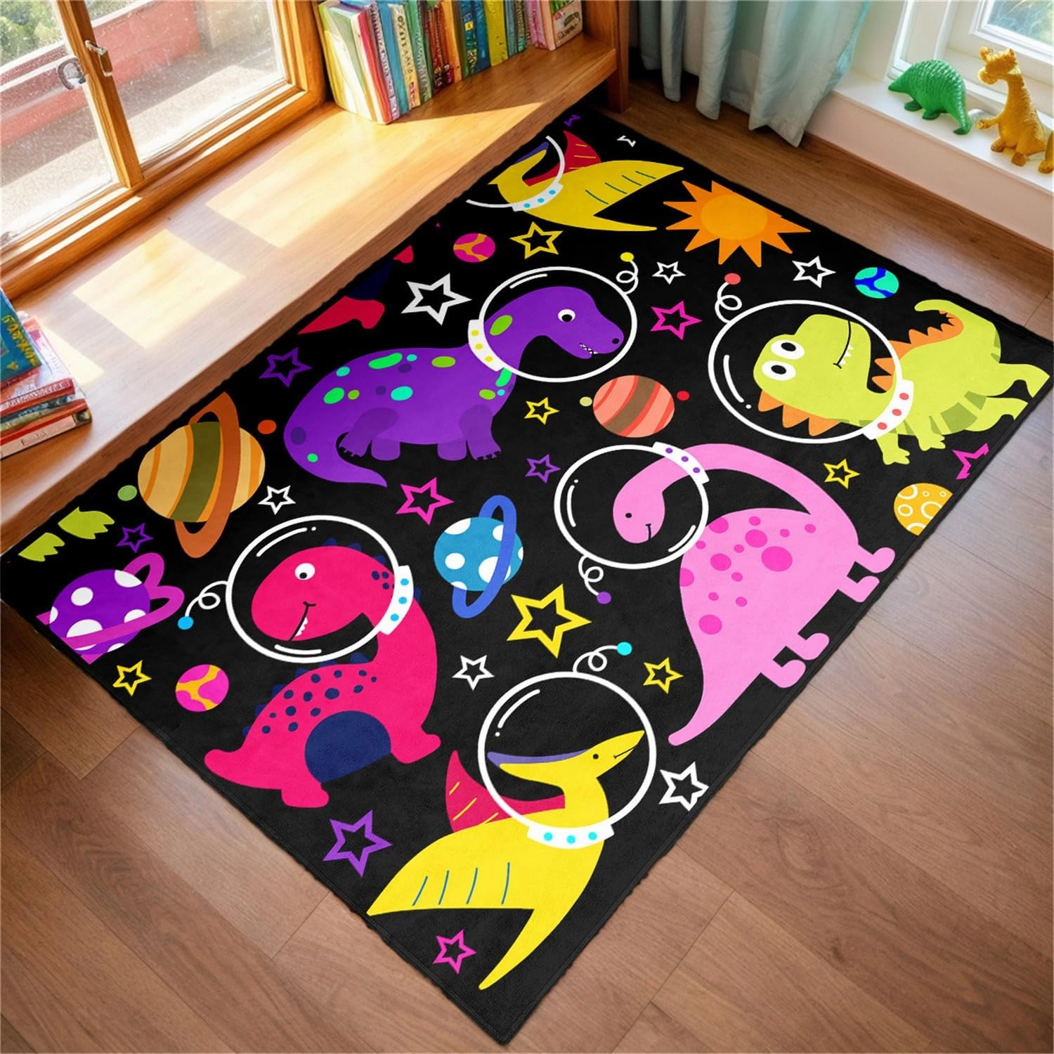 Dinosaur Rug - Cartoon Dinosaur Rugs for Boys Bedroom Cute Dino Carpet for Boys Girls Room Decor Kids Animal Print Carpet for Living Room Floor Mats, 2.5x4 Feet