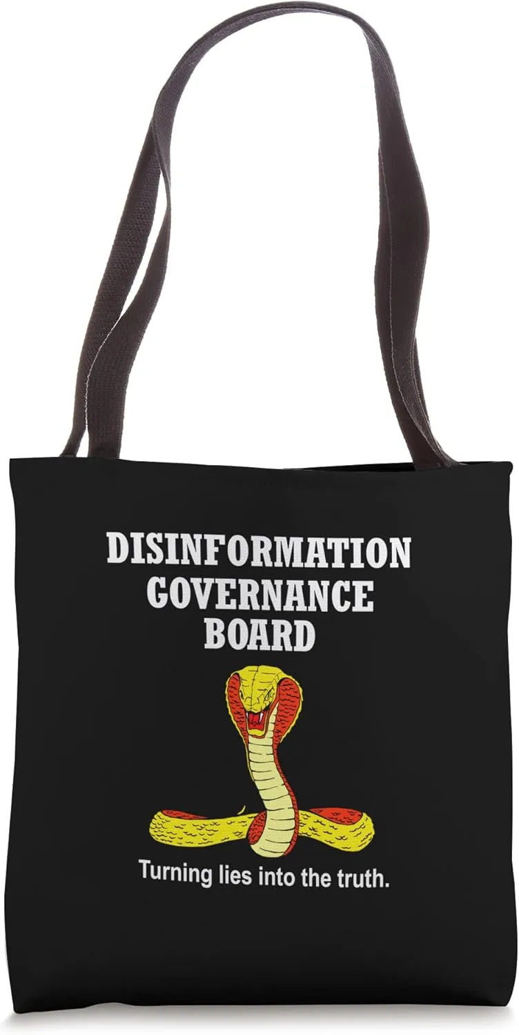 Disinformation Governance Board Political Satire Sarcasm Tote Bag