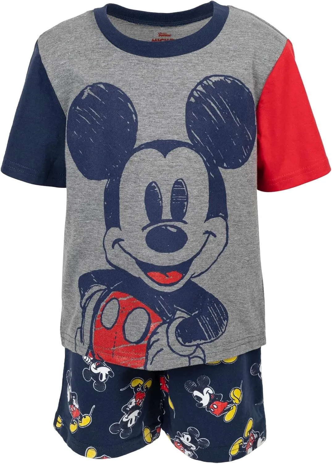 Disney Mickey Mouse Lion King Pixar Cars Pixar Toy Story French Terry T-Shirt and Shorts Outfit Set Toddler to Big Kid