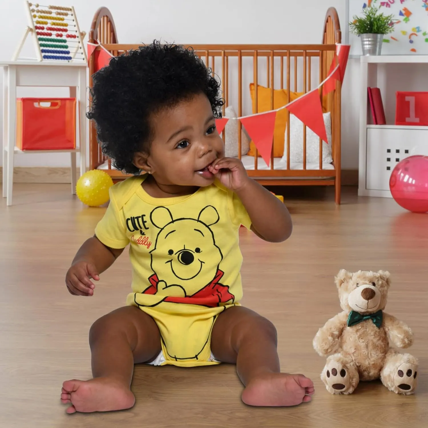 Disney Mickey Mouse Lion King Winnie the Pooh Pixar Toy Story Finding Nemo Baby 5 Pack Bodysuits Newborn to Infant
