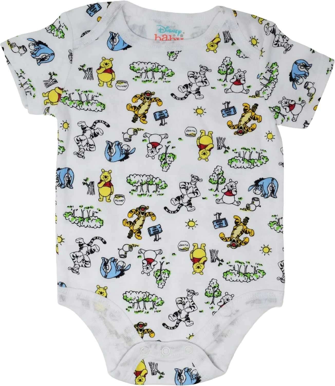 Disney Mickey Mouse Lion King Winnie the Pooh Pixar Toy Story Finding Nemo Baby 5 Pack Bodysuits Newborn to Infant