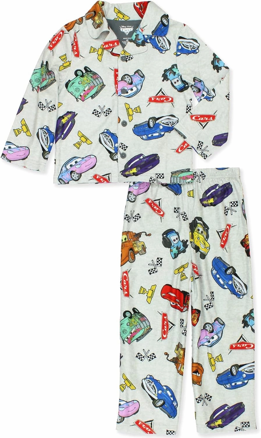 Disney Cars Toddler Kids Flannel Coat Style Pajamas Set