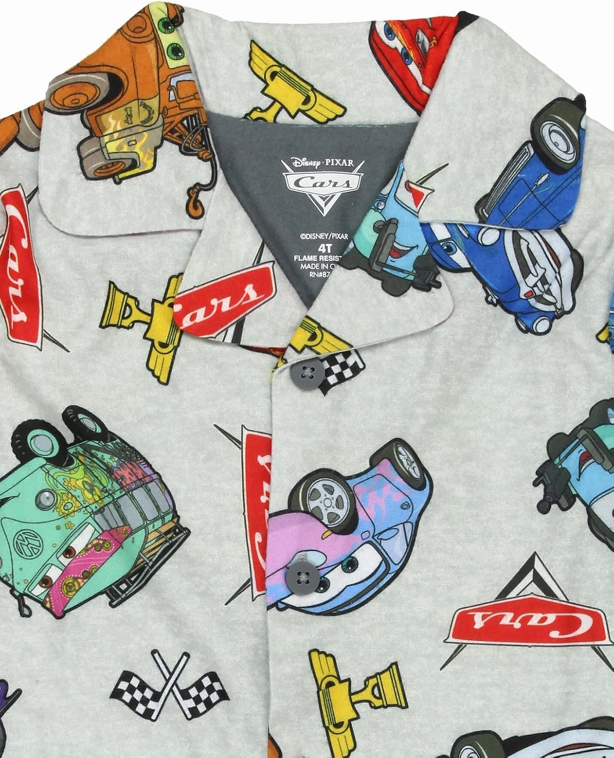 Disney Cars Toddler Kids Flannel Coat Style Pajamas Set