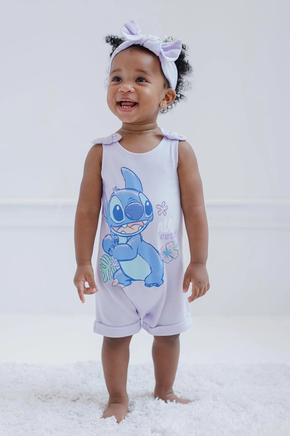 Disney Minnie Mouse Winnie the Pooh Lion King Lilo & Stitch Simba Romper and Headband Newborn to Toddler