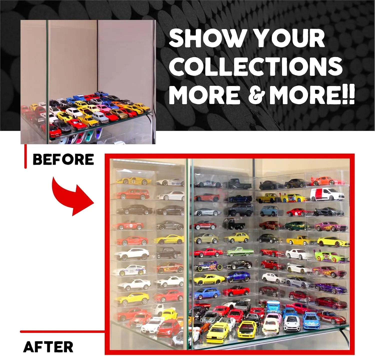 Display Case, 20PCS Clear Toy Car Model Display Boxes 1/64 Scale Car Model PVC Protector Covers Cases Plastic Hot Wheels Display Case for Vehicle Models Collectibles Figurines