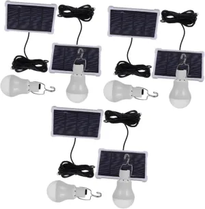 DOITOOL 3sets Outdoor Solar Lantern Led Camping Light Multifunctional Tent Lamp Rechargeable Solar Light 2pcs*3