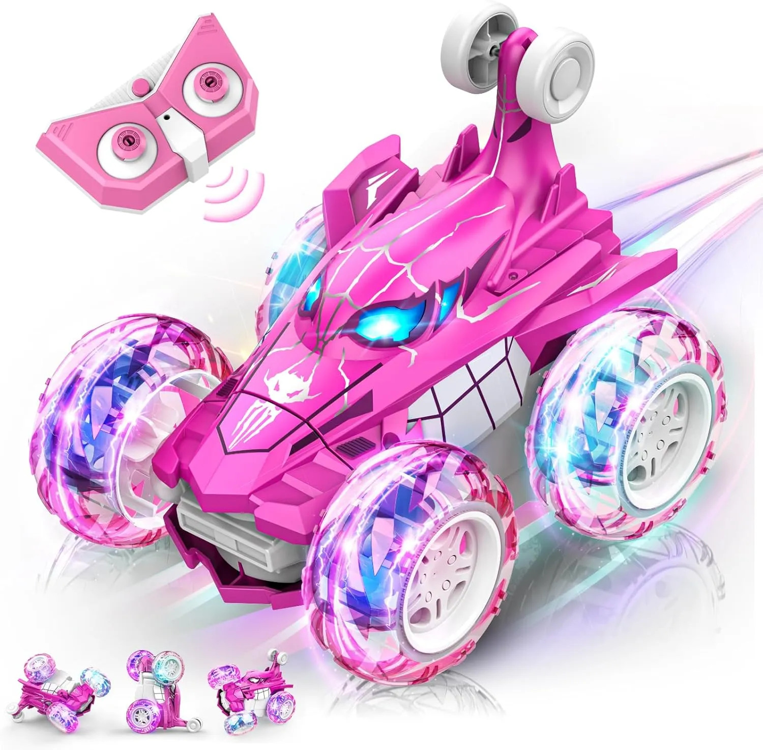 Double Sided Remote Control Car for Boys 4-7, 360° Rotating 2.4GHz Fast Stunt Rechargeable 4WD RC Car Toys for Boys 4-6 5-7 8-13 Outdoor Birthday Xmas Halloween Easter Basket Stuffers Gifts for Kids