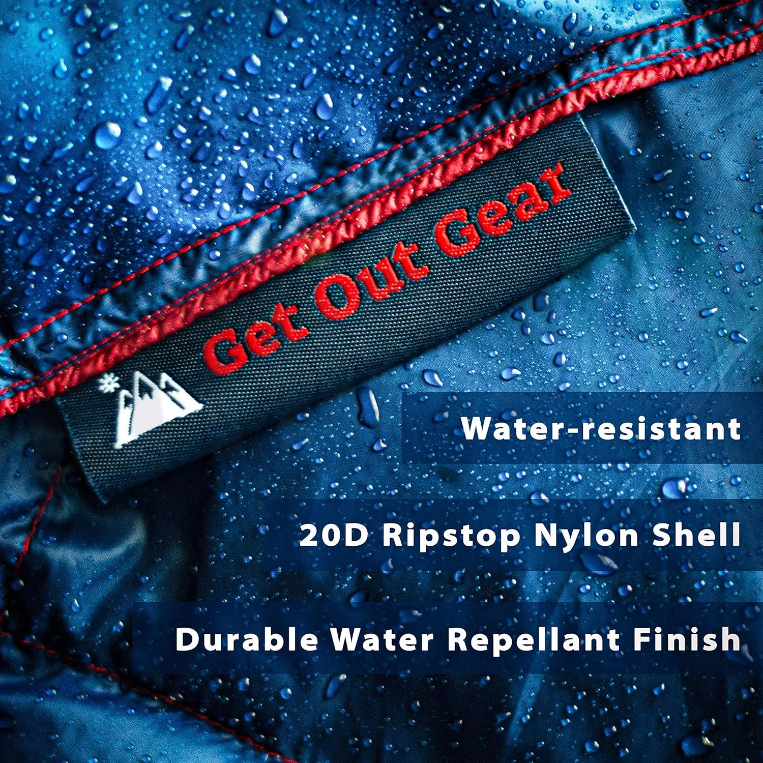 Double Puffy Camping Blanket - Extra Puffy, Packable, Lightweight and Warm | Ideal for Outdoors, Travel, Stadium, Festivals, Beach, Hammock | Water-Resistant Camp Quilt (Teal Blue/Gray)