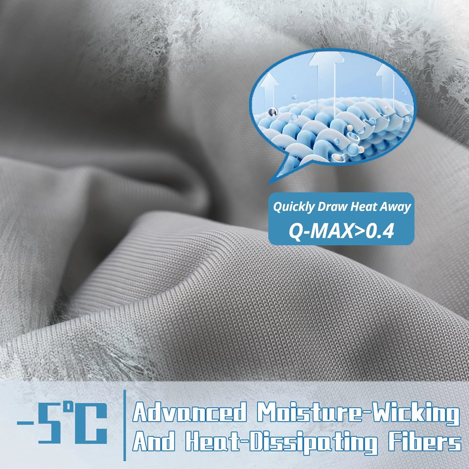 DOWNCOOL Cooling Comforter, Grey Cooling Blanket Queen Size, Cooling Duvet for Hot Sleeper, Breathable Summer Quilt, Lightweight Soft Q-Max>0.4 Arc-Chill Cool Comforter,90"X90"