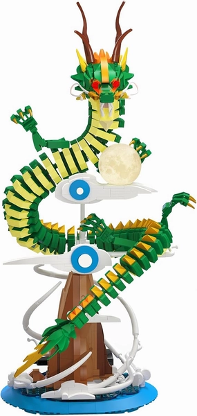 Dragon Model Building Set for Adult Boys Girls 14 , Cool Dragon with Light Collectible Display Model Home Office Decor, Animal Toy Building Set, Creative Birthday Gifts (1364 Pieces)