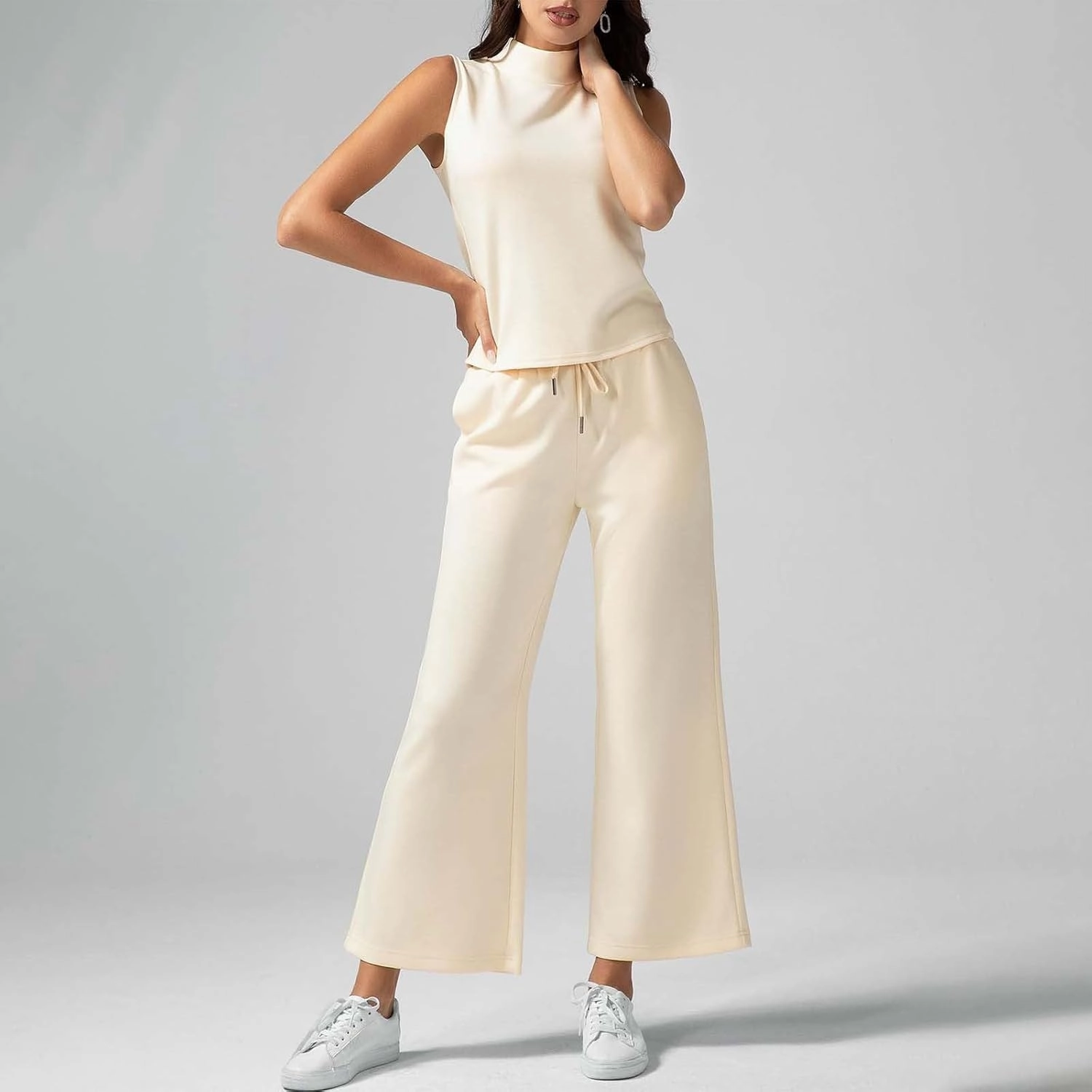 Drawstring Waist Wide-Leg Pants for Women Stylish Everyday Relaxed Outfits Trousers Homewear Fashion Streetwear Pants